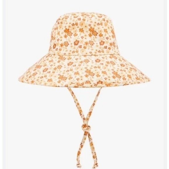 LACK OF COLOR Holiday Bucket Hat PEACH BLOOM Sz S/M Floral Sun Wide Brim Beachy main image 7
